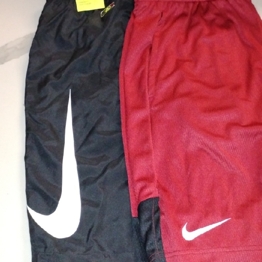 Nike Kids' Black and Red Athletic Shorts